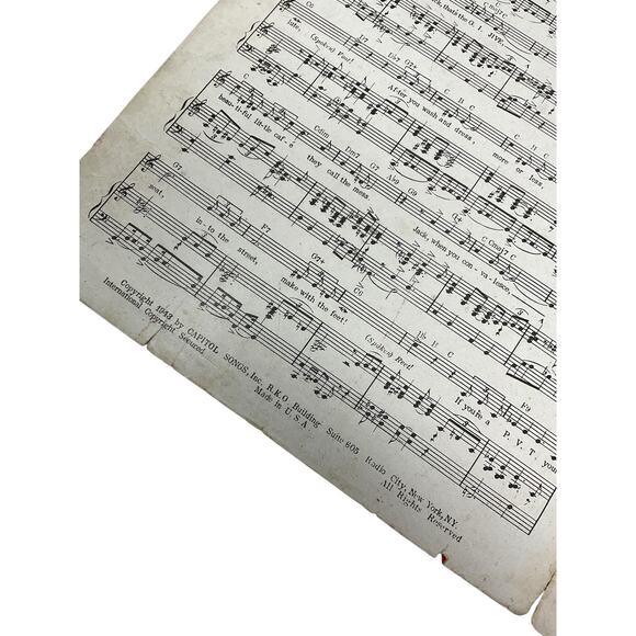 GI Jive Sheet Music 1943 Johnny Mercer with Paul Weston and His Orchestra - Picture 4 of 6